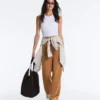 Weite Hose mit hoher Taille im Neopren-Look Weite Hose mit hoher Taille im Neopren-Look