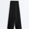 Weite Hose mit hoher Taille im Neopren-Look Weite Hose mit hoher Taille im Neopren-Look