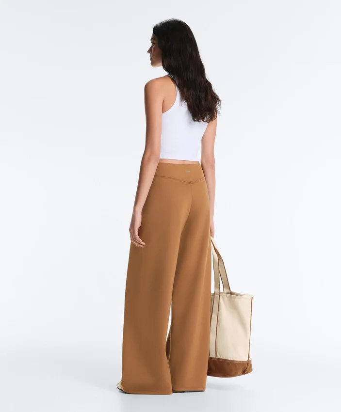 Weite Hose mit hoher Taille im Neopren-Look Weite Hose mit hoher Taille im Neopren-Look