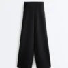 Weite Hose mit hoher Taille im Neopren-Look Weite Hose mit hoher Taille im Neopren-Look