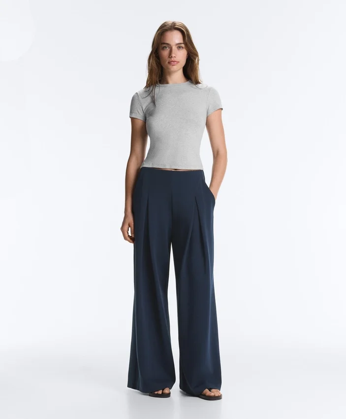 Weite Piqué-Hose aus Baumwolle Weite Piqué-Hose aus Baumwolle