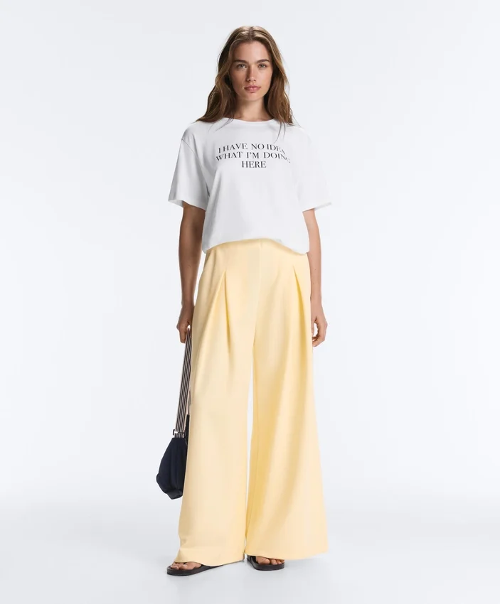 Weite Piqué-Hose aus Baumwolle Weite Piqué-Hose aus Baumwolle