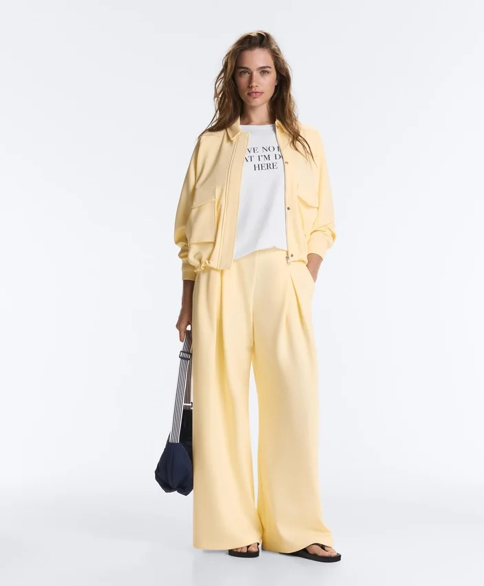 Weite Piqué-Hose aus Baumwolle Weite Piqué-Hose aus Baumwolle