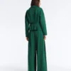 Weite Piqué-Hose aus Baumwolle mit Falten Weite Piqué-Hose aus Baumwolle mit Falten