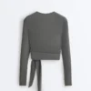 Wickel-T-Shirt aus Lyocell-Mischung Wickel-T-Shirt aus Lyocell-Mischung